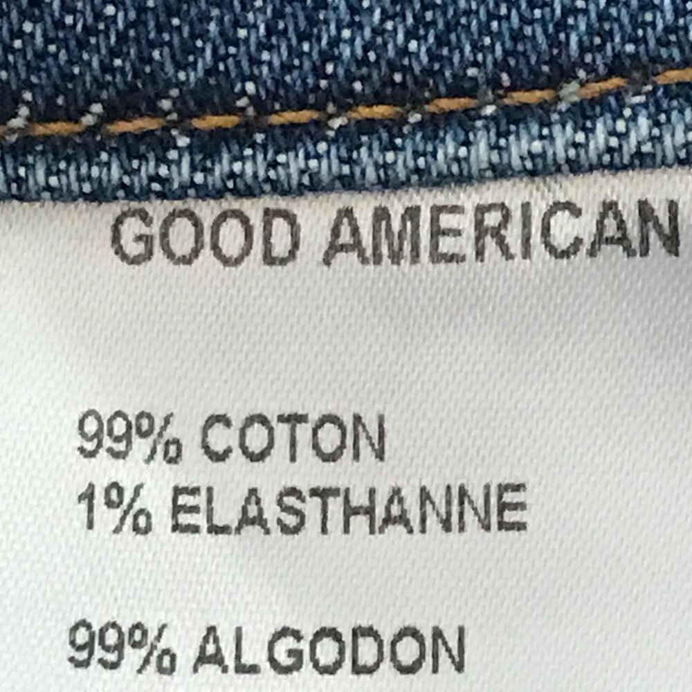 Good American Good Classics Jeans Women 14/32 Blue High Rise Raw Hem Stretch - Picture 10 of 12